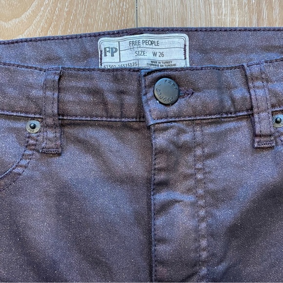 Free People Purple Glitter Skinny Jean - Picture 5 of 15